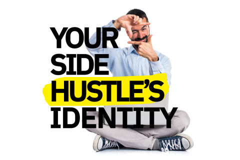 Man with words, Your Side Hustle's Identity